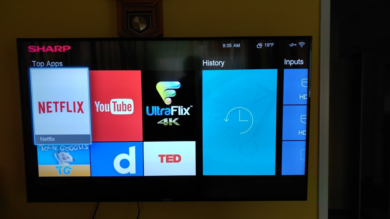 How to download apps on sharp smart tv remote control